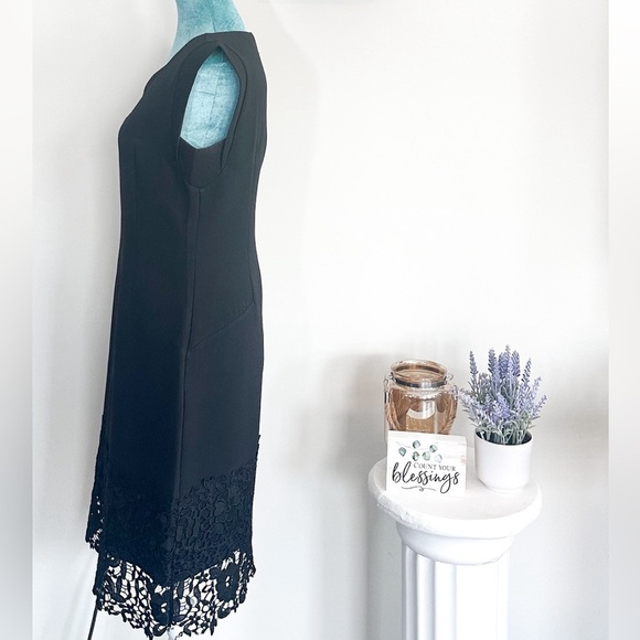 Ann Taylor Black Dress with Lace Hem, Size 6 - Perfect for Any Occasion - Picture 4 of 16